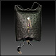 Lg. Black Ostrich w / Fireworks; rainbow moonstone,amethyst, peridot, pearl