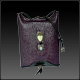 Lg. Purple Pebble w/ Face; rainbow moonstone, amethysts, onyx, peridot, carved bone
