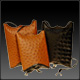 Lg. & sm Tan Ostrich;  Lg. Black Croc