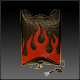 Lg. Flame bag; Black Ostrich w/ Red