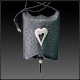 Lg. Black ostrich w/ sterling silver granulation heart
