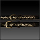 Woven Tuscany Belts, Black & Black, Scallop weave pattern, nickel buckles